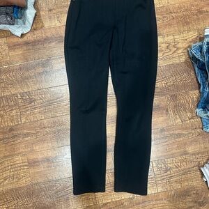 SPANX Black Cropped Ankle Pants with Elastic Waistband